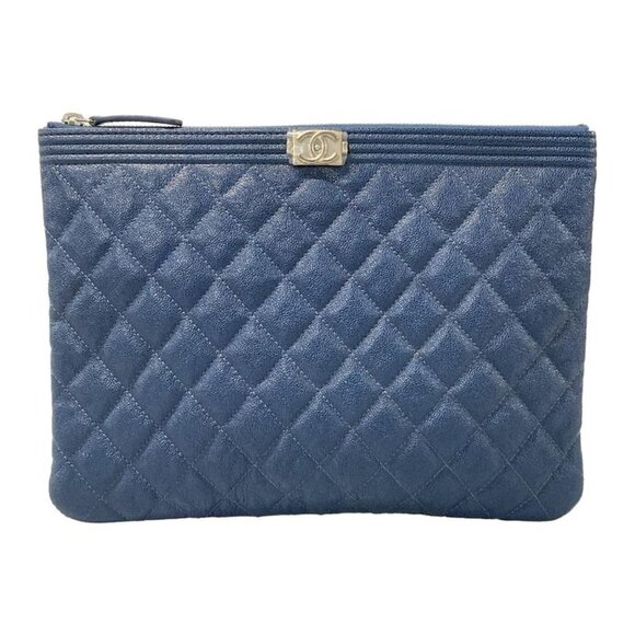 Chanel Handbags - Chanel Clutch Blue Green Silver Blue-green